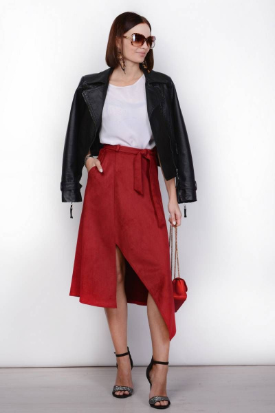 Юбка PATRICIA by La Cafe NY14971-1 винный - фото 1