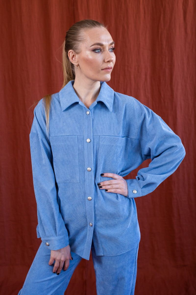 Брюки, рубашка Пинск-Стиль 3026 голубой - фото 3