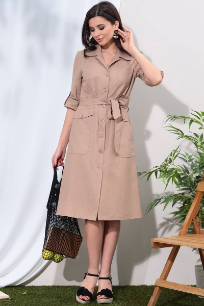Платье LeNata 11266 капучино - фото 3