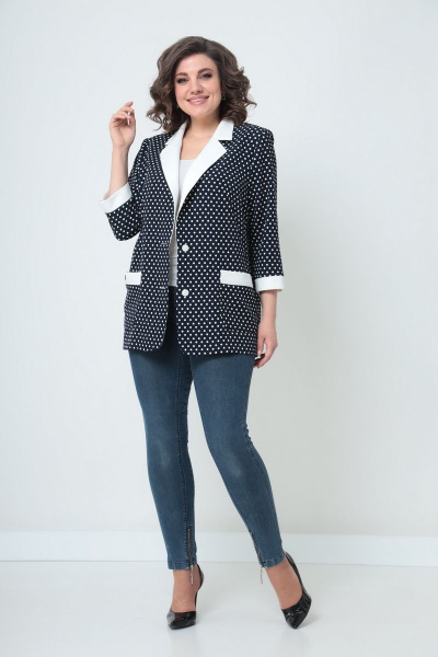 Жакет Solomeya Lux 914 синий-белый - фото 4