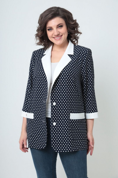 Жакет Solomeya Lux 914 синий-белый - фото 1