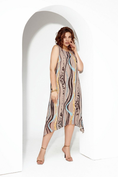 Платье IVA 1381 коричневый - фото 5