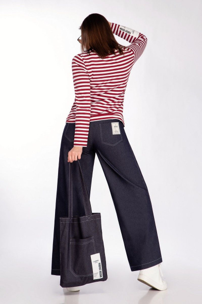 Джинсовые брюки-джоггеры с декором и карманами для casual образа INVITE 2026 темно-синий - фото 2