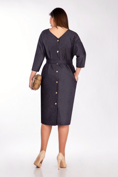 Джинсовое платье-трансформер с поясом и карманами INVITE 4044 темно-синий - фото 6