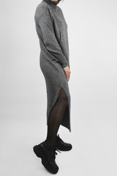 Платье second layer вязаное трикотаж карман кенгуру Полесье С4578-19 0С8624-Д43 164 маренго - фото 3