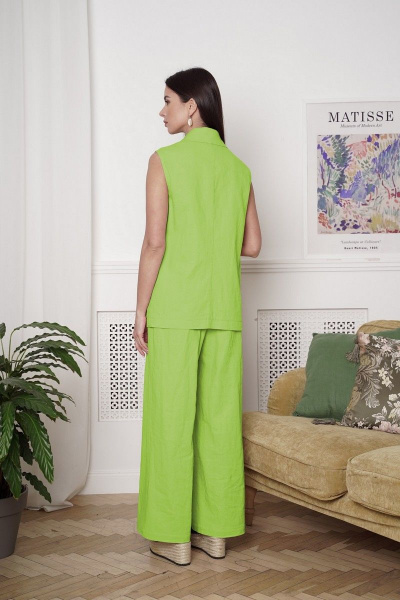 Брюки, жилет LadisLine 1447 салат - фото 4