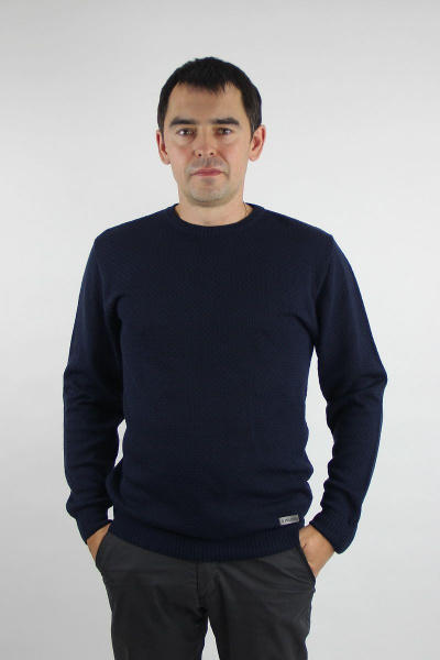 Джемпер вязаный хлопковый на каждый день Полесье С5679-20 1С1101-Д43 170,176 т.синий - фото 1