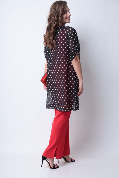 Блуза, брюки, кардиган Michel chic 1289 черный-красный - фото 7