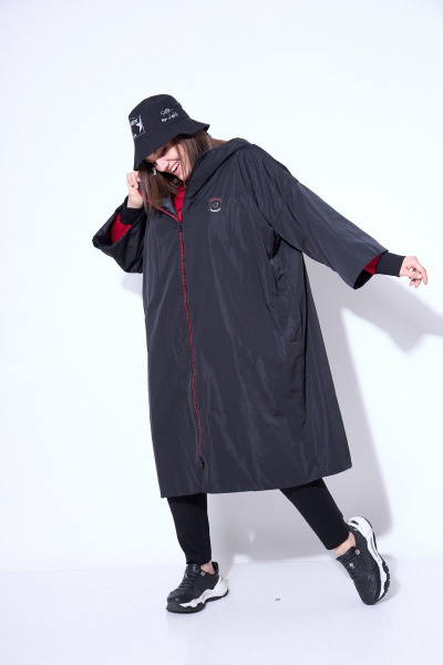 Брюки, джемпер, плащ Runella 1445 черный-красный - фото 16