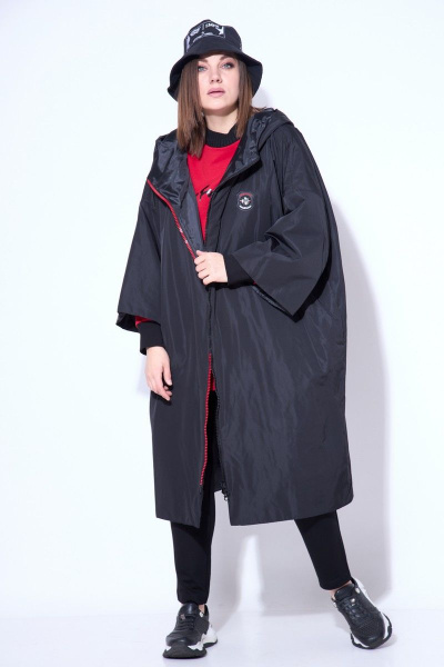 Брюки, джемпер, плащ Runella 1445 черный-красный - фото 2