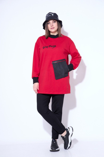 Брюки, джемпер, плащ Runella 1445 черный-красный - фото 6