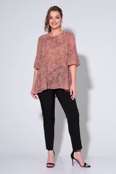 Комплект блуза и брюки с рюшами и завязками летний Liona Style 834 - фото 1