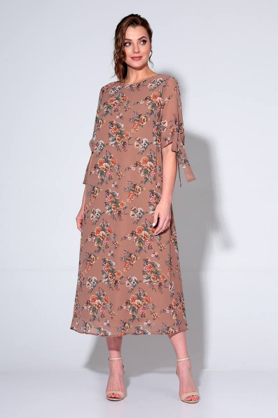 Платье летнее из шифона на трикотажной подкладке Liona Style 835 - фото 2