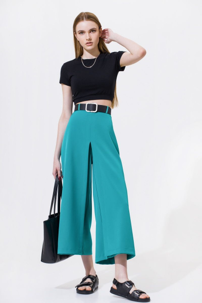 Демисезонный комплект из кроп-топа и кюлотов с шлевками Орхидея 1159 - фото 4