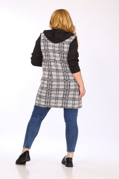 Кардиган SOVITA M-744 серый_клетка - фото 5
