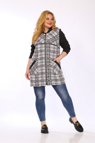 Кардиган SOVITA M-744 серый_клетка - фото 4