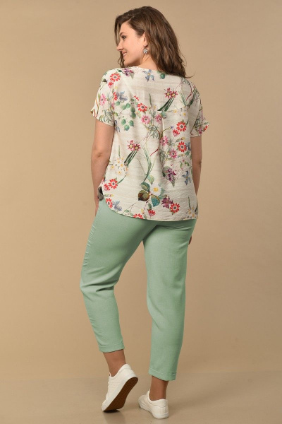 Блуза, брюки Lady Style Classic 1777/5 зеленая_мята - фото 2