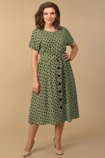 Платье Lady Style Classic 2037/5 хаки_горох - фото 1