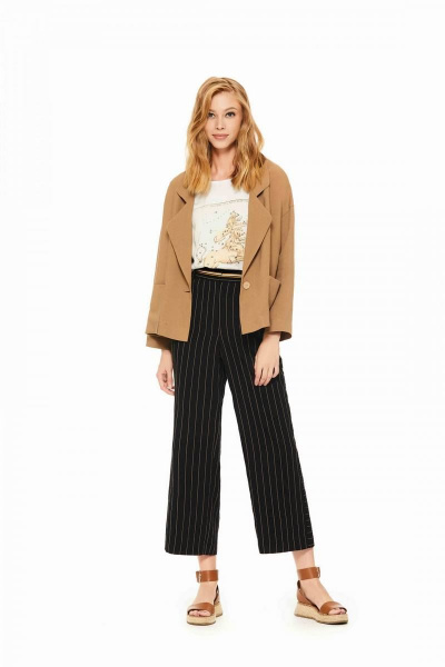 Легкие брюки с высокой посадкой из хлопка Ника 4154 - фото 1