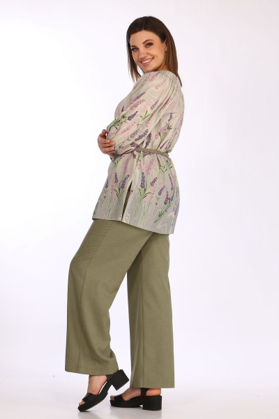Блуза, брюки Lady Secret 2807 оливковый+бежевый - фото 5