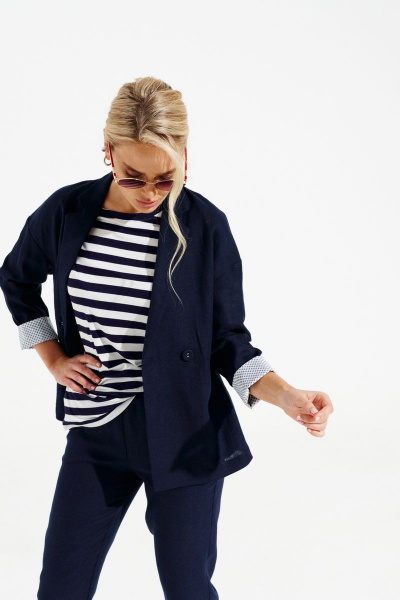 Брюки, жакет Prestige 4091/1 темно-синий - фото 4