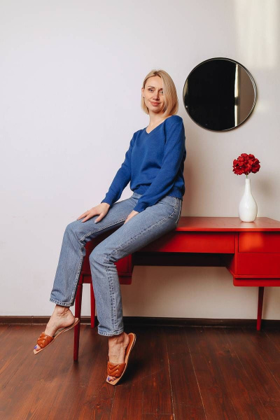 Джемпер Romgil 410-5ТЗ васильковый - фото 3