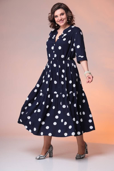 Платье Romanovich Style 1-2373 синий_горох - фото 2