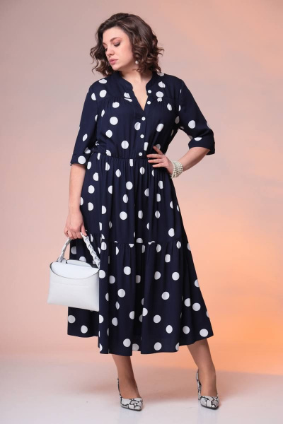 Платье Romanovich Style 1-2373 синий_горох - фото 1