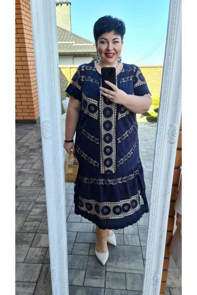 Платье Vittoria Queen 15313 синий_молоко - фото 5