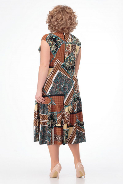 Летний приталенный сарафан с накладными карманами БАГРЯНИЦА 3104 бежевый - фото 2