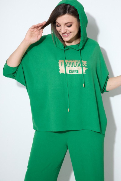 Блуза, брюки Runella 1481 зелень - фото 5