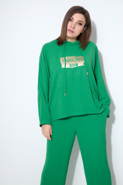 Блуза, брюки Runella 1481 зелень - фото 2
