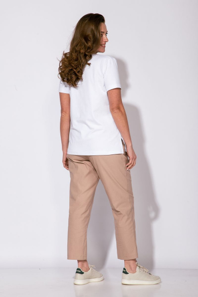 Брюки полуприлегающие с высокой посадкой и карманами Belinga 4075 песок - фото 2