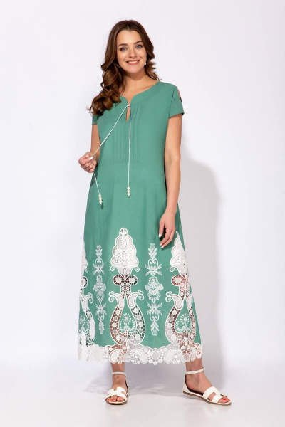 Платье Olegran 3892 зелень - фото 1