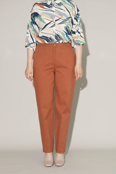 Брюки из текстиля на каждый день коричневые свободные Femme & Devur 9845 1.11BF(170) - фото 1