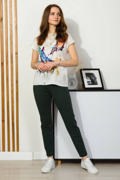 Брюки зауженные укороченные 7/8 из хлопка для повседневности Femme & Devur 9558 2.17F(164) - фото 2