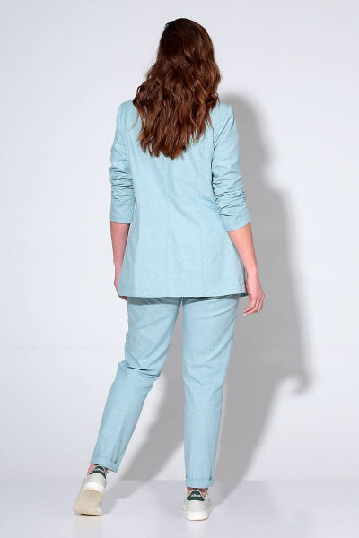 Брюки, жакет Liona Style 836 лазурный - фото 4