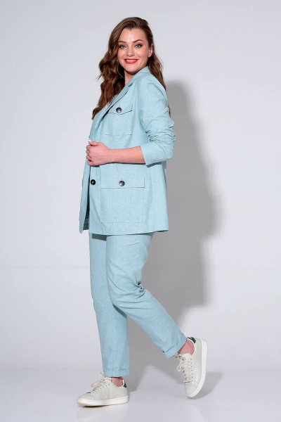 Брюки, жакет Liona Style 836 лазурный - фото 3