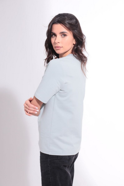 Летний хлопковый джемпер с сублимацией и свободным кроем HIT 2016 светло-серый - фото 5