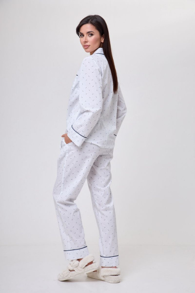 Костюм жакет и миди юбка с разрезом и застежкой на гульфик Anelli 1226 белый - фото 7