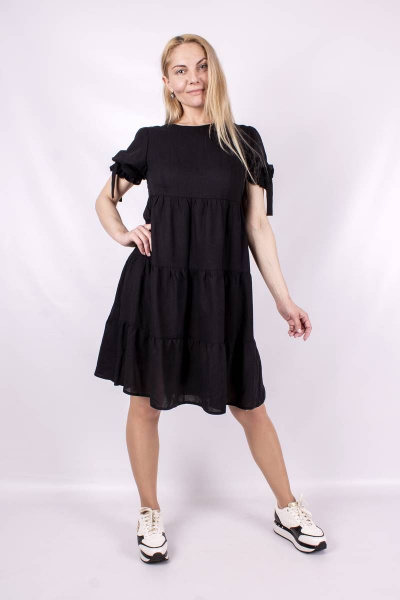 Платье А-силуэта с воланами, юбкой зауженной к низу Mita ЖМ1138 - фото 1