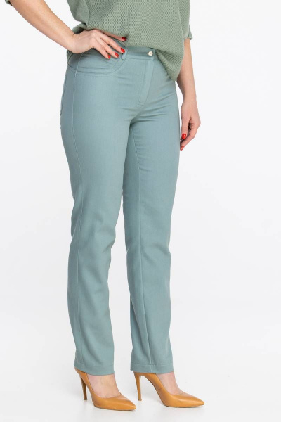 Брюки Дорофея 24-1 серо-зеленый,мятный - фото 3