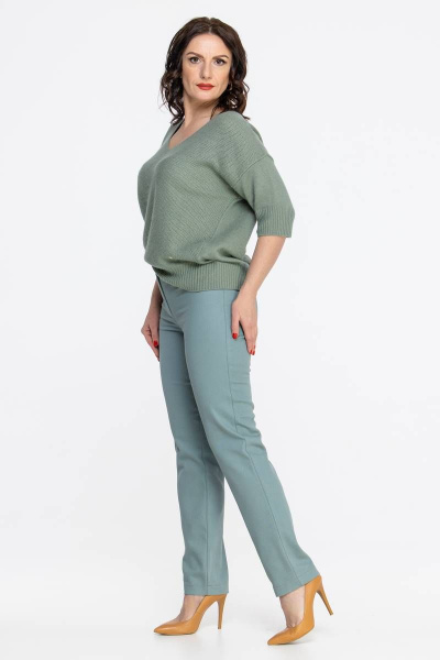Брюки Дорофея 24-1 серо-зеленый,мятный - фото 6