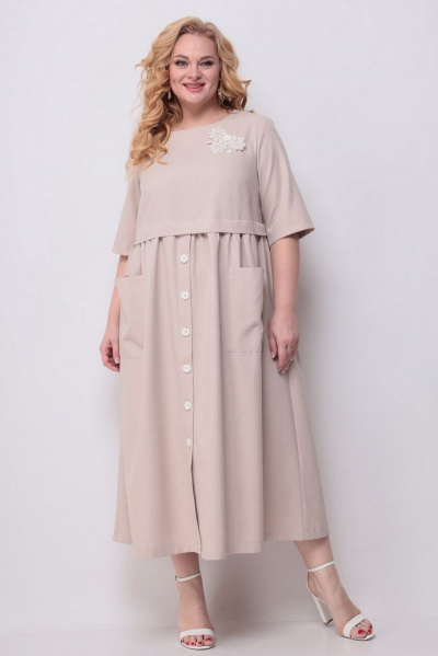 Платье Michel chic 2062 светло-бежевый - фото 1