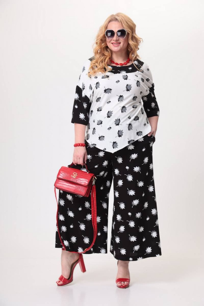 Блузон и палаццо из штапель-твида с карманами и воротником шалька Taita plus 2215 - фото 5