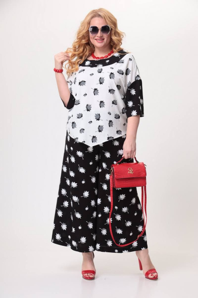 Блузон и палаццо из штапель-твида с карманами и воротником шалька Taita plus 2215 - фото 4