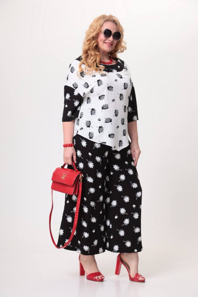 Блузон и палаццо из штапель-твида с карманами и воротником шалька Taita plus 2215 - фото 3