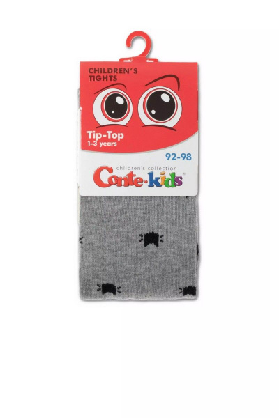 Детские демисезонные трикотажные колготки из хлопка CONTE Conte-kids_TIP-TOP_567 серый - фото 4