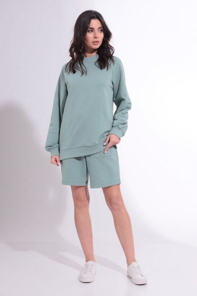 Летний спортивный костюм из хлопкового футера HIT 3091 мята - фото 2