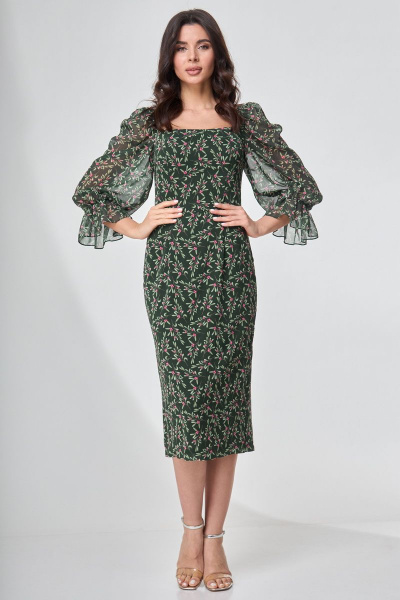 Платье приталенного силуэта с рельефами и разрезом ANIDEN 702 - фото 6